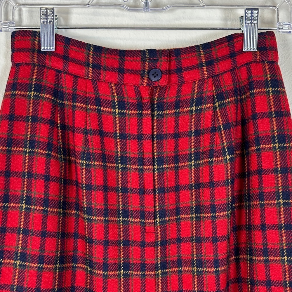 Vintage Charter Club Jane Justin Red Tartan Plaid Wool Pencil Skirt Size 6P - Picture 6 of 7